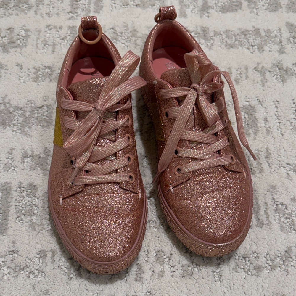 Opening Ceremony Pink and Gold Glitter Sneakers